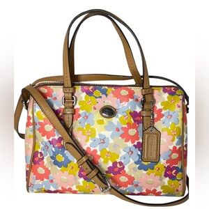 Coach Bennett Peyton Floral Bag Adjustable Strap Mini Satchel Top Handles